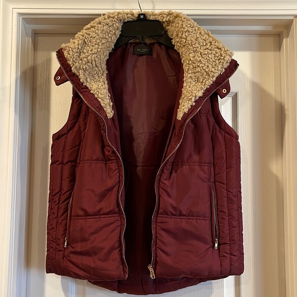 Coats | Burgundy Hooded Vest | Poshmark